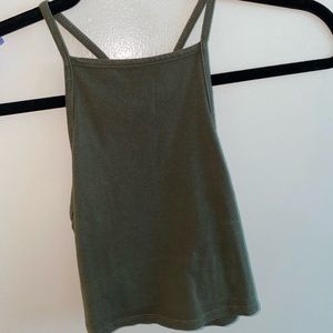 Olive green crop top